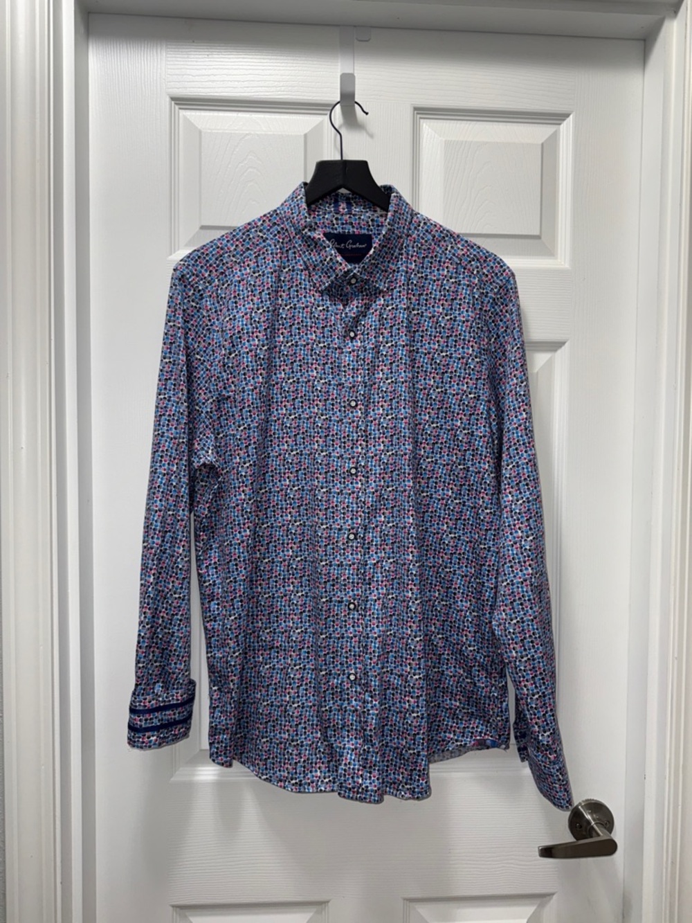 Robert Graham Multicolor Blue-Black Patterned Button-Down Shirt